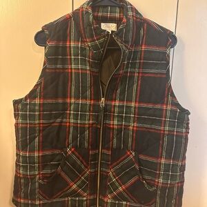 Plaid Quilted Womens  Vest